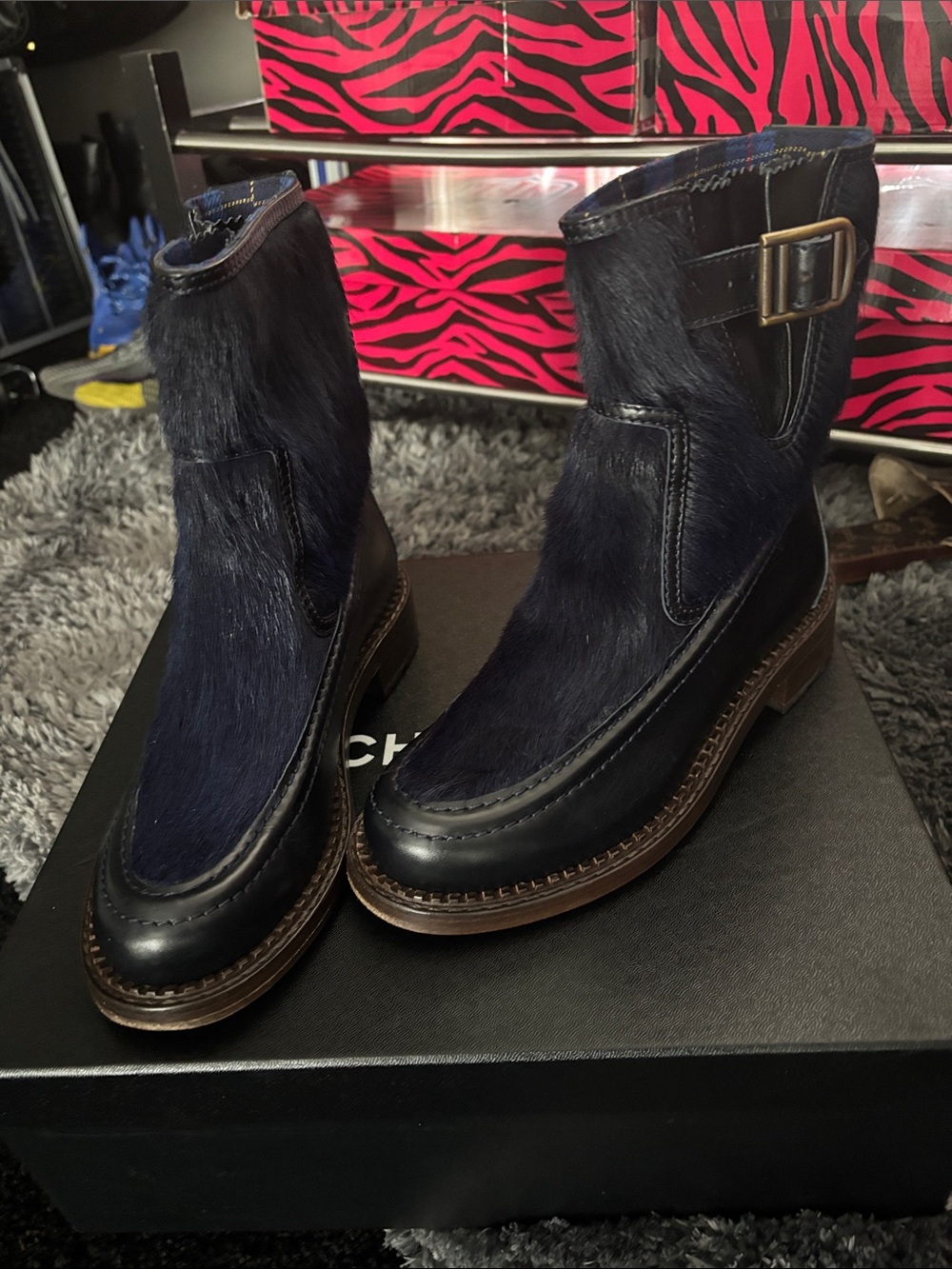 Women's Black Ankle Boot with Buckle Accent